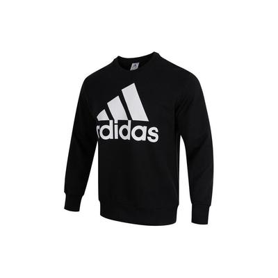 adidas Свободная толстовка с круглым вырезом и вышивкой логотипа, мужская толстовка черного цвета IC9324