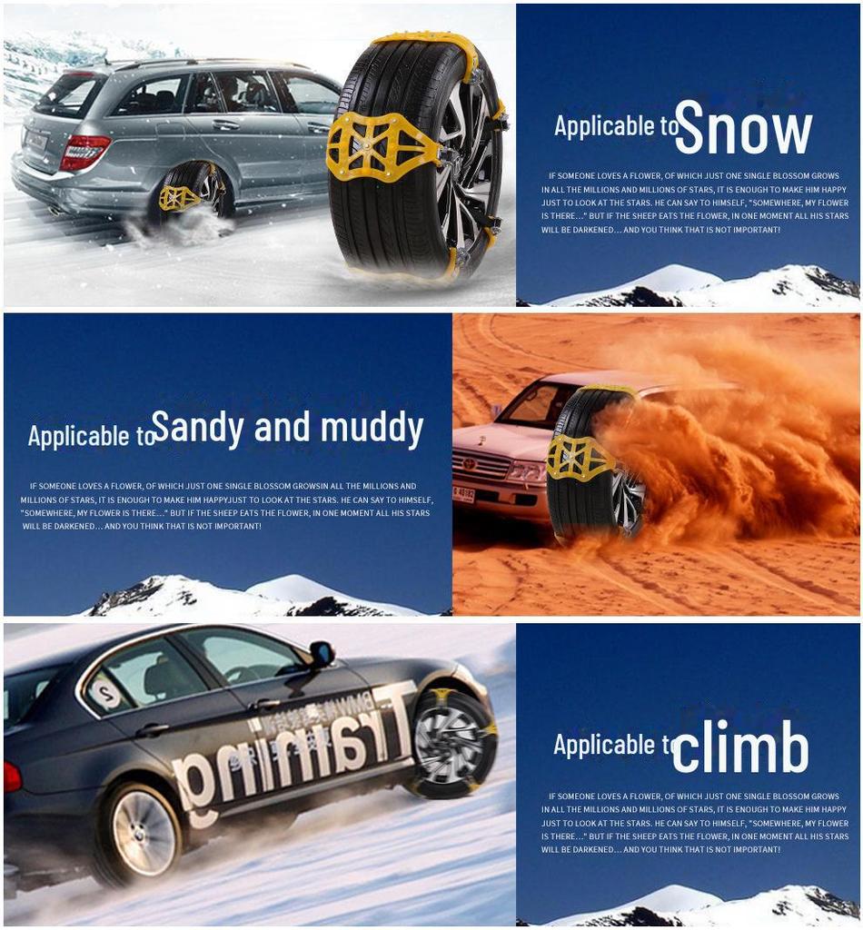 2024 Universal Rotary Anti-Skid Snow Tire Chains - Thickened Design for Emergencies