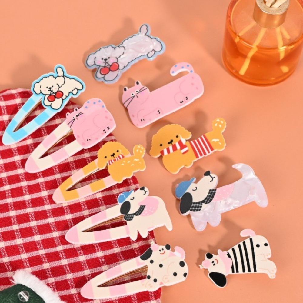 Металлическая заколка для волос в виде утконоса для собак, водонепроницаемые заколки для животных, милая заколка для волос для кошек, подарок