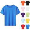 Детская повседневная однотонная футболка с круглым вырезом и короткими рукавами