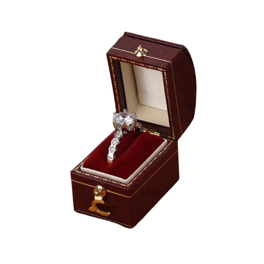 Exquisite Engagement Ring Box Display Holder Jewelry Storage Box Small Ring Bearer Box  Unisex