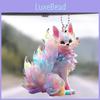 Charming Colorful Fox Acrylic Car Interior Mirror Decor Keychain And Backpack Charm