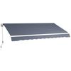 Outdoor Retractable Awning With Manual Crank Opening 360x250 Cm Gray