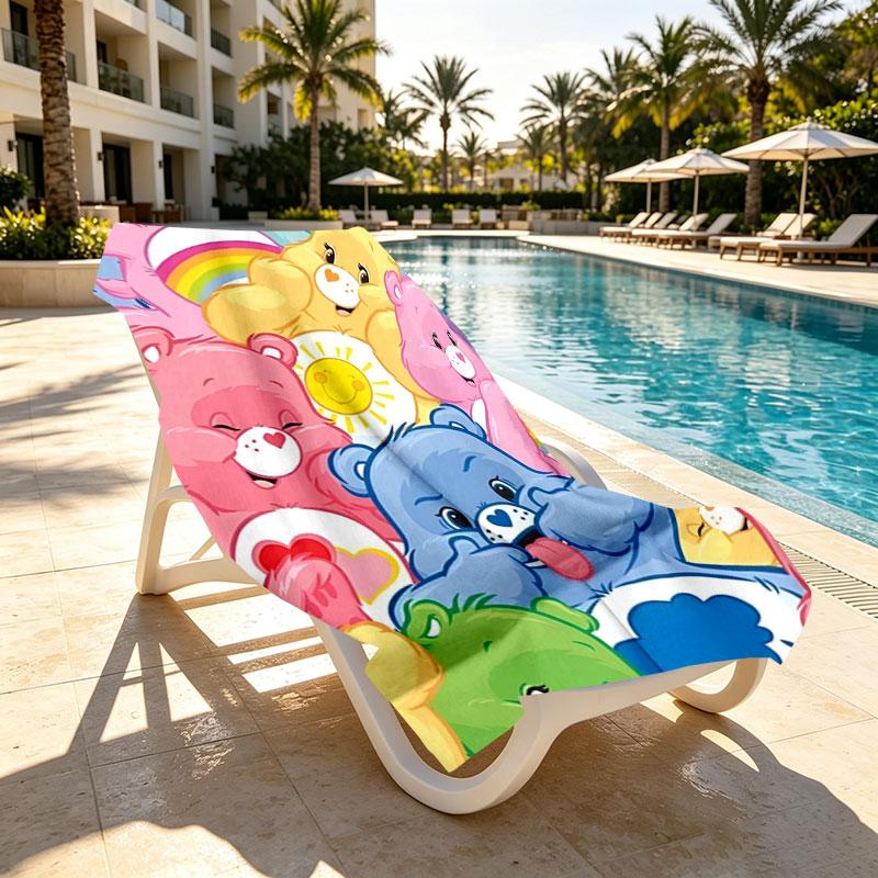 Care Bears Print Beach Towel Design, Soft, Lightweight. for Home Bathroom, Spa, Pool, Yoga, Surfing, Camping, Gift for Family, Friend