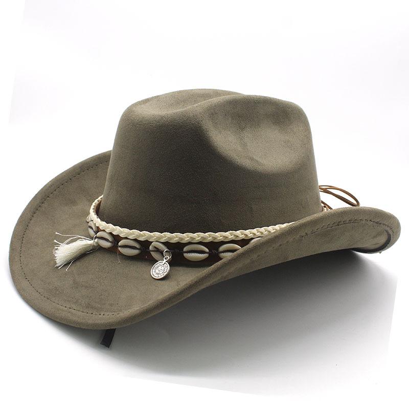White Fringed Decorative Suede Fleece Warped Edge Western Cowboy Hat Men And Women Outdoor Curled Brim Ethnic Style Top Hat Felt Hat