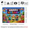 2D Flat Party Backdrop Banner - Line Drawing Birthday Wall Hanging, Multi-size Polyester Photo Background