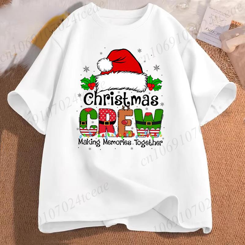 Christmas Crew 2026 Graphic Men's Women T-Shirts Santa Reindeer Matching Family T Shirt Shirt Short Sleeve Tops Holiday Tops