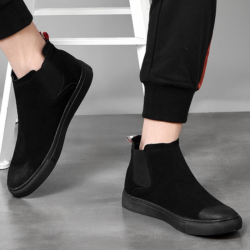 Зимняя мужская зимняя обувь. Теплые плюшевые ботинки. Обувь «Челси». Удобные зимние ботинки. Мужская повседневная обувь. Обувь большого размера с меховой подкладкой.