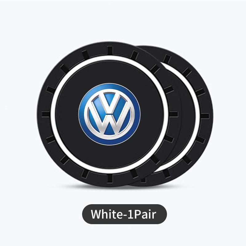 Emblems For Volkswagen VW 2pcs Car Cup Holder Anti Slip Insert Coasters Pads Accessories Polo Jetta Sagitar Magotan Passat B5 B6 ze1