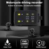 Видеорегистратор для мотоцикла, двойная передняя и задняя камеры Full HD, водонепроницаемый автомобильный видеорегистратор с Wi-Fi, экшн-камера.
