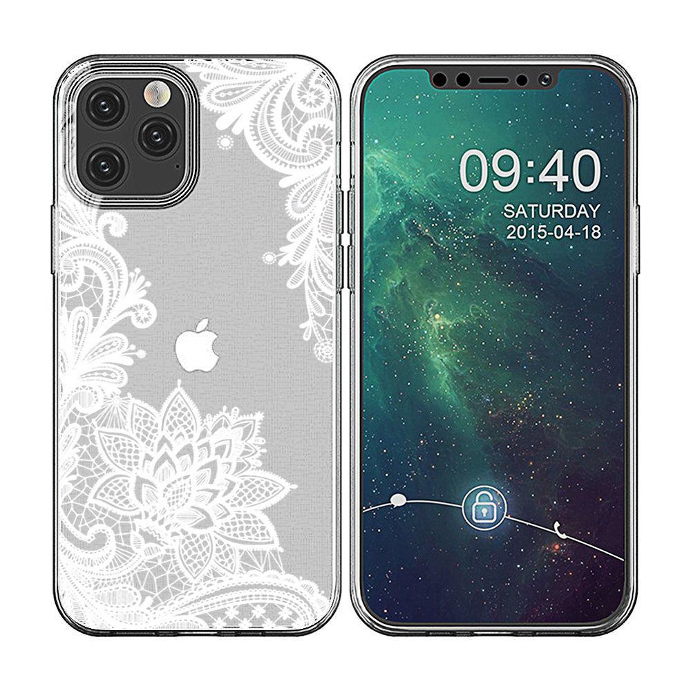 Чехол для мобильного телефона Apple 15 из прозрачного ТПУ 14PRO MAX с кружевным тиснением Soft Shell