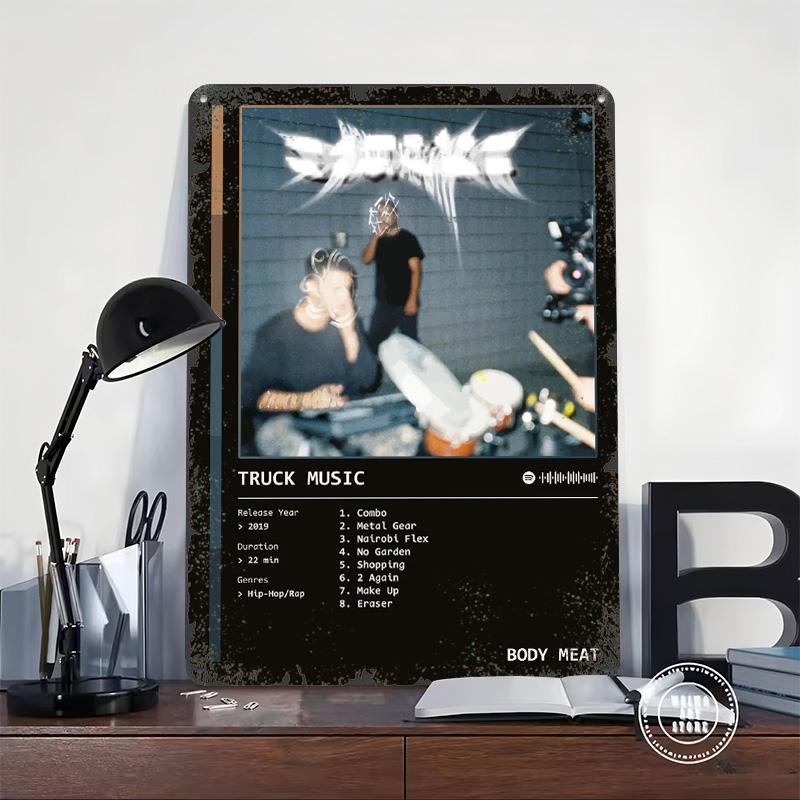 Truck Music 2019 Album By Body Meat Metal Poster Customized Wall Art Retro Vintage Tinplate Signs for Living Room Decoration