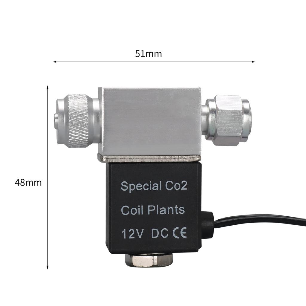 DC 12V Output Connect M10*1 Solenoid Valve for Aquarium CO2 System Regulator External Thread Noiseless Low Temperature Version