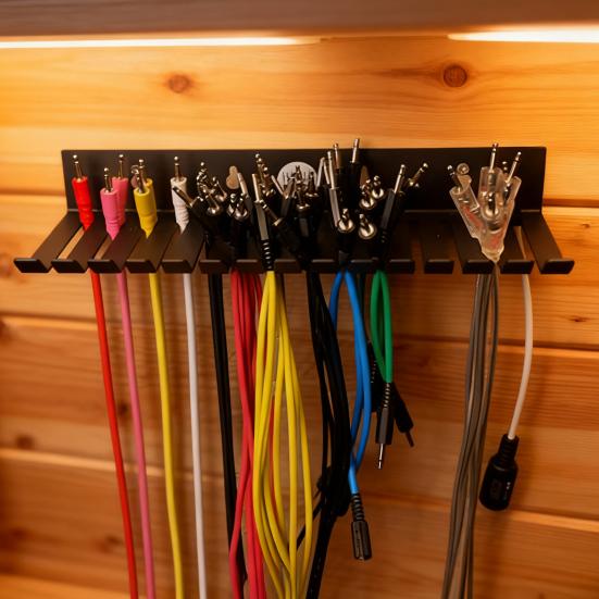 Wall-Mounted Cable Hanger Organizer 20 Slots Studio Storage Holder Cable Organizer for Guitar/Euro Rack/Computer Music Cables