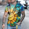 Men'S 3D Digital Printing T-Shirt Fashion Versatile Short Sleeve Personalized Printed Top