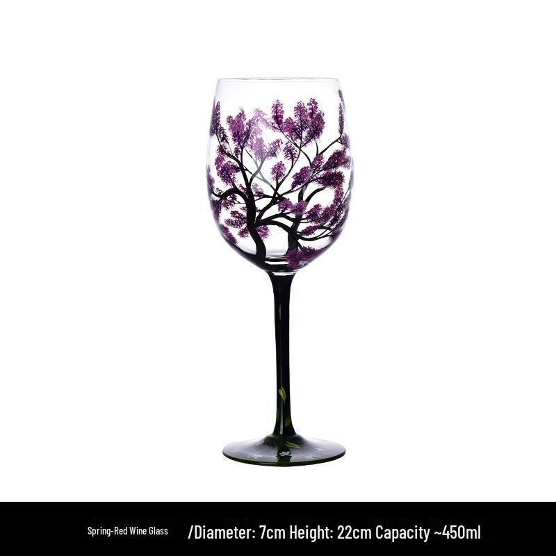 Набор расписных хрустальных бокалов и подставок для яиц «Четыре сезона»