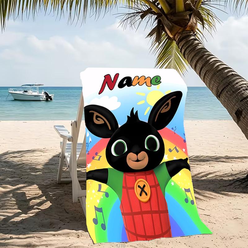 Customizable personalized beach towels Bing themed designs.Suitable for the beach, yoga, sports;ideal as beach accessories