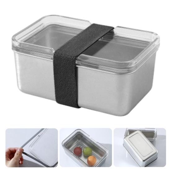 Ланч-бокс из нержавеющей стали с прозрачной крышкой, подходит для микроволновой печи и посудомоечной машины, герметичный контейнер для приготовления еды, портативный бенто-бокс для офиса, школы