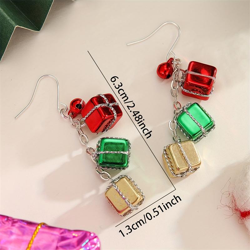 Christmas Baroque Irregular Imitation Pearl Stacked Star Tree Drop Earrings Xmas Tree Earring For Women Holiday Jewelry Gift