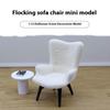 1 Piece 1/12 Dollhouse Mini Plush Sofa Chair Side Table Furniture Model Decor Simulation Single Person Sofa