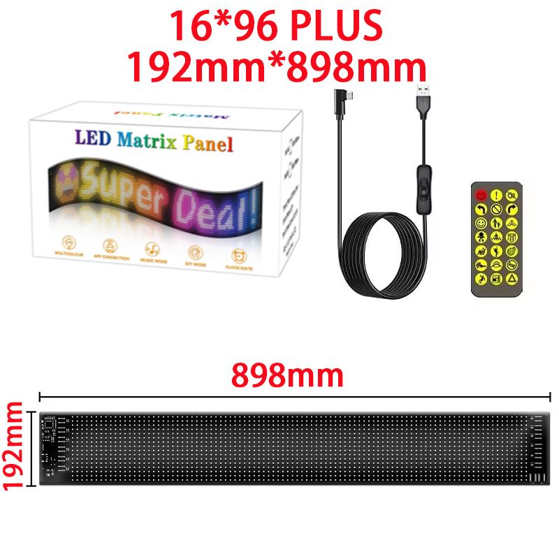 16x96 Plus Truck Eye RGB LED Matrix Pixel Panel Car Sign Animation APP Programmable LED Panel Flexible Display Lamp For Shop Bar