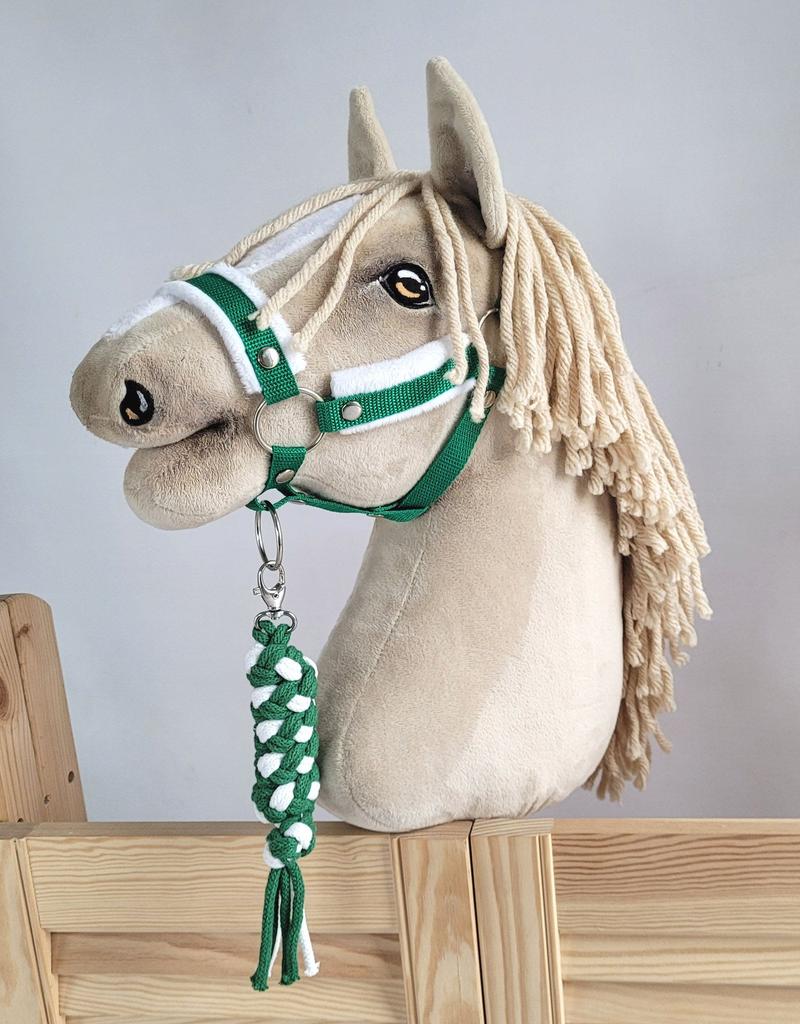 Hobby Horse Braided Rope Lead - White and Green
