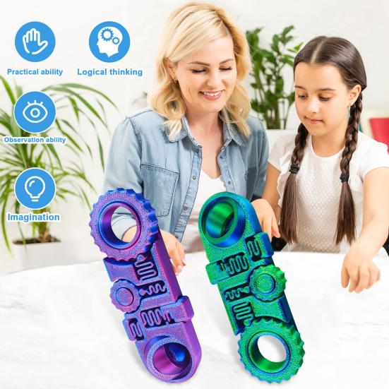 Игрушка-колечко Fidget Ring, напечатанная на 3D-принтере, для снятия стресса и тревожности, 5-в-1, спиннер Gear Spinner