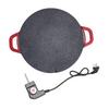 Korean Grill Pan Electric Round Comal BBQ Griddle Plate with Non Stick Coating Black