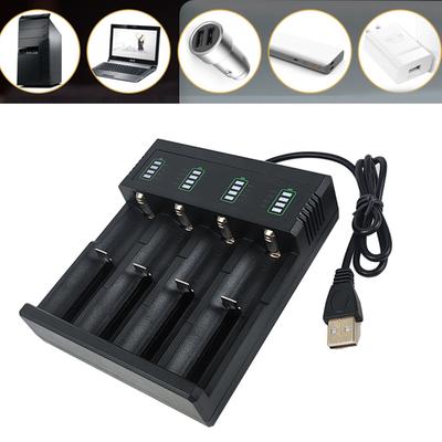 Зарядное устройство для аккумуляторов 18650 с 1/2/4 слотами с питанием от USB для аккумуляторов 21700 26700 14500 18500 26650 с быстрой зарядкой и автоматическим отключением