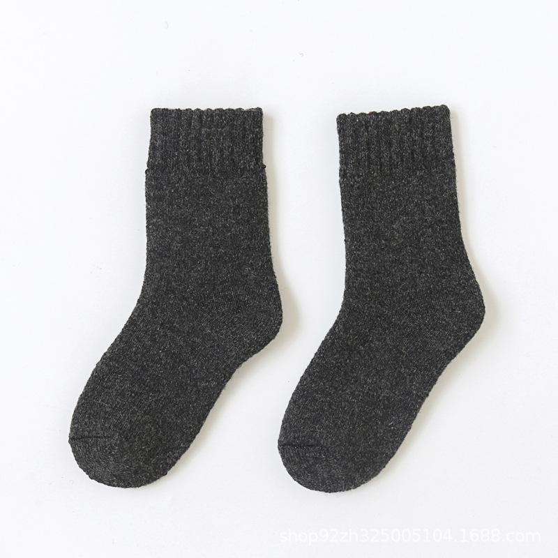 Детские толстые шерстяные носки — теплые, с бархатной подкладкой, для осени и зимы, подходят для мальчиков и девочек