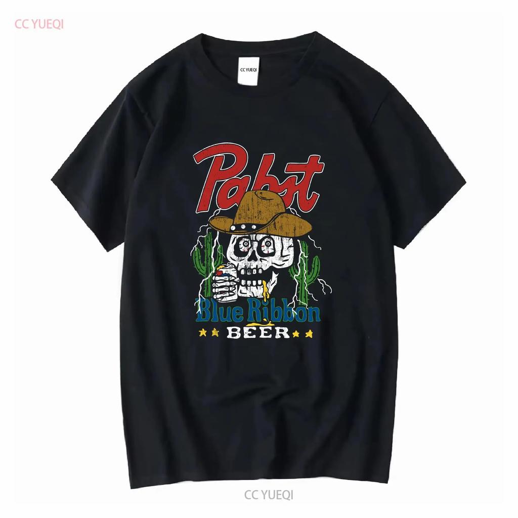Pabst Blue Ribbon Beer T Shirt Adult Size Large Color Washed Black vintage Washed Breathable Comfortable Stretched Unisex