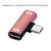 USB C Splitter Type C Male to Dual Type C Female Earphones Charger Adapter Splitter Converter