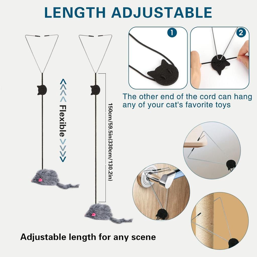 2 Pack Hanging Door Bouncing Mouse Cat Toy