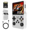 R36S Retro Handheld Game Console with IPS 640x480 HD Portable Handheld Video Game Console for Linux White 3.5-inch Screen, System, (64GB)