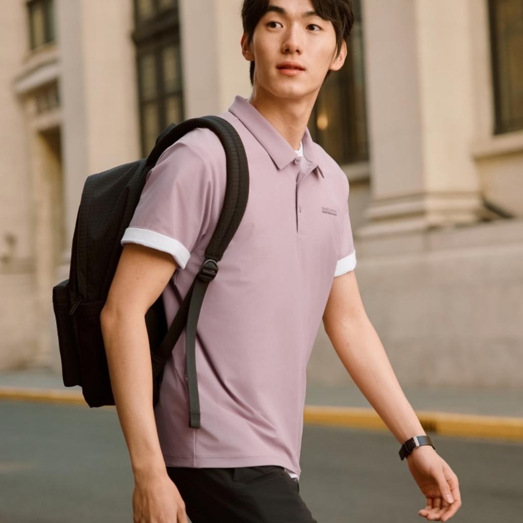 Skechers Дышащая однотонная мужская футболка-поло с длинным рукавом tops P226M114-00YW
