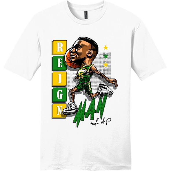 NEW Art Society x SWOD CARICATURE REIGN MAN WHITE Tee Shirt SM-3XL MADE IN USA