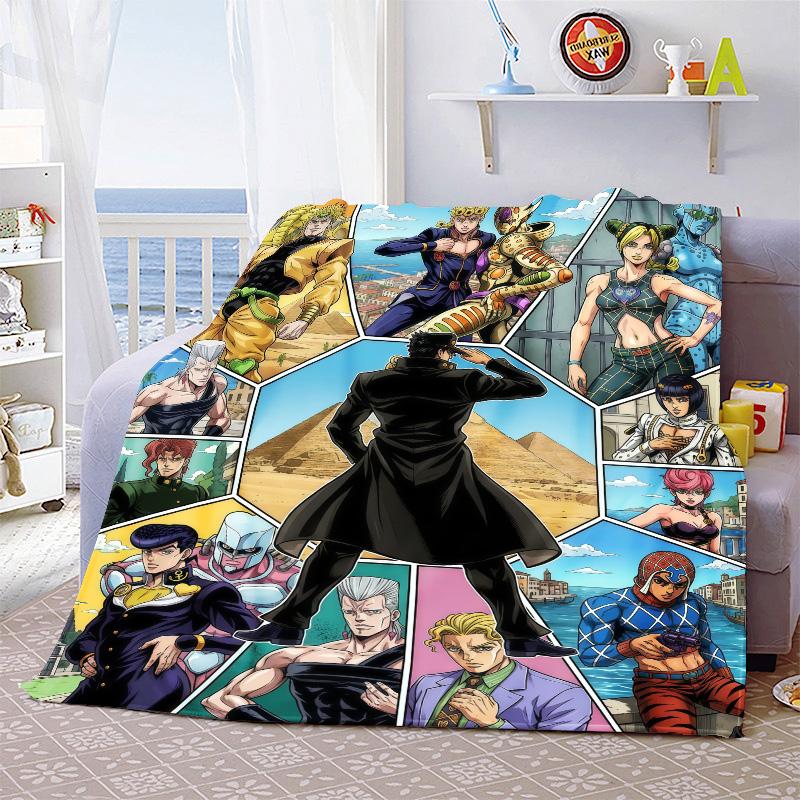 Мягкое теплое фланелевое одеяло JoJo's Bizarre Adventure, плед, уютное легкое одеяло для кровати, дивана, домашнего декора -QJY