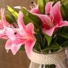 1 Pc 3 Heads Sweet Artificial Flower Fake Lily Floral Home Wedding Party Decor