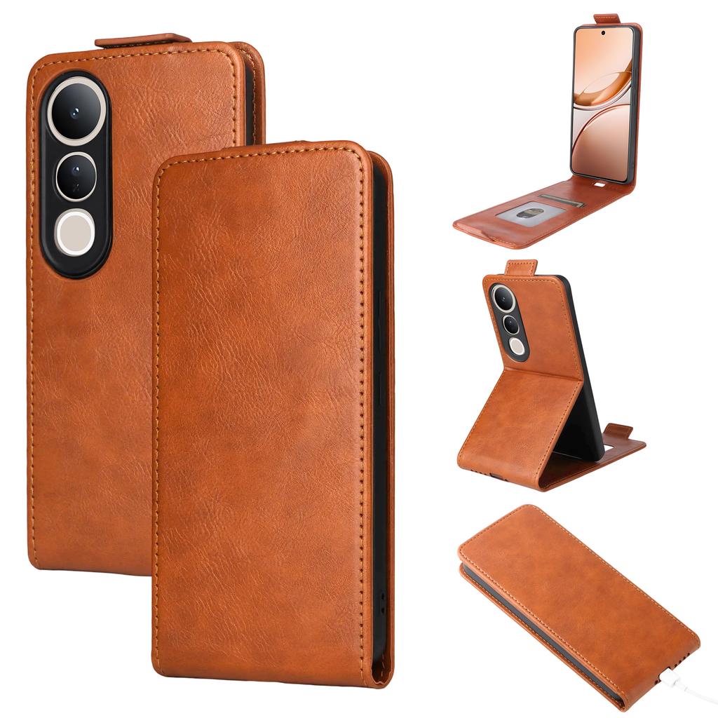 Чехол-подставка для vivo V50 Lite 5G с магнитной застежкой, откидной вертикальный кожаный чехол для телефона с держателем для карт