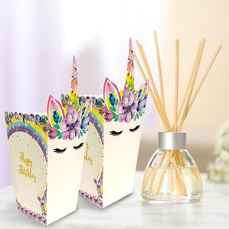 6 шт. Коробки для попкорна в виде хвоста русалки, единорога, медведя, для детского дня рождения, вечеринки в стиле «Русалочки», бумажная подарочная коробка, принадлежности для украшения детского праздника