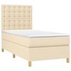 3142638 vidaXL Divan Bed with Mattress Cream 100x200 Cm Fabric