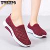Summer Hollow Breathable Casual Flat Shoes Women's Fly Weaving Mesh Shoes Middle-aged and Elderly Non-slip Flat Bottom Mesh Shoes
