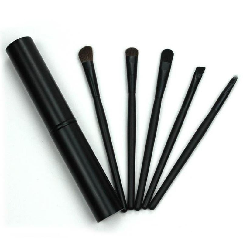 5PCS/ Set Cylinder Wooden Handle Eye Shadow Makeup Brush Small Set Brush 5 Eye Brush Makeup Pen Beauty Makeup Tools