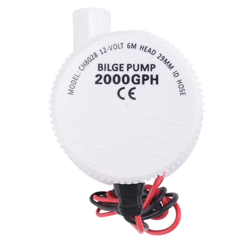 2000GPH Marine Water Bilge Pump Submersible Yacht Boat 12V Caravan Fishing Sea Red-A87Q