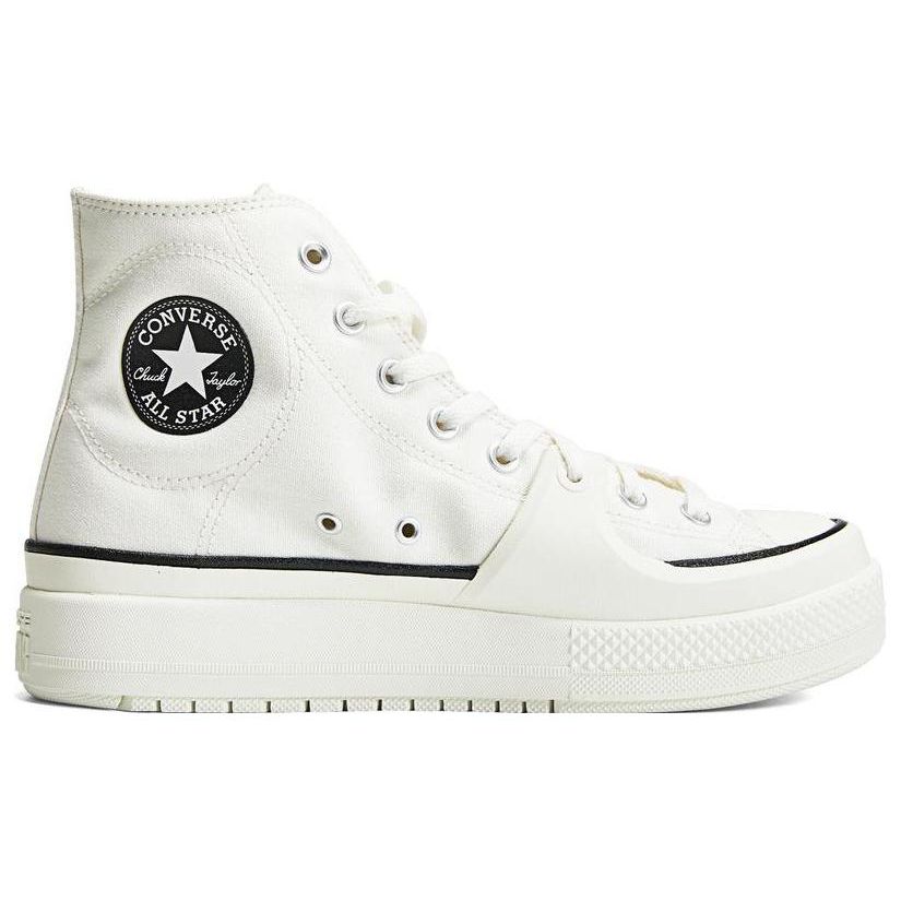 Converse Высокие винтажные белые кроссовки унисекс Chuck Taylor All Star Construct Black Egret A02832C