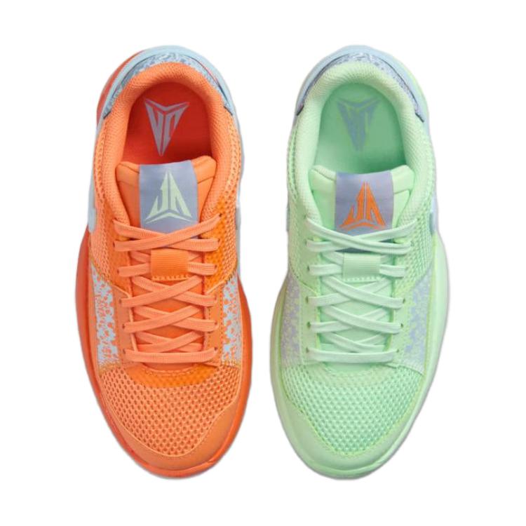 Nike Ja 1 GS Mismatched Kids Sneakers Multi-Color Bright-Mandarin Vapor-Green DX2294-800