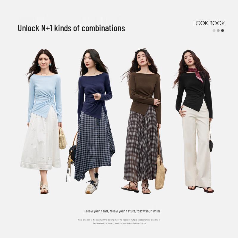 Women's Slim-Fit Irregular Hem Knit T-Shirt
