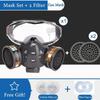 Full Gas P-A-1 Mask Chemical Respirator With Safety Goggles Dust-proof Face Mask For Work Safe Spraying Painting Organic Vapor