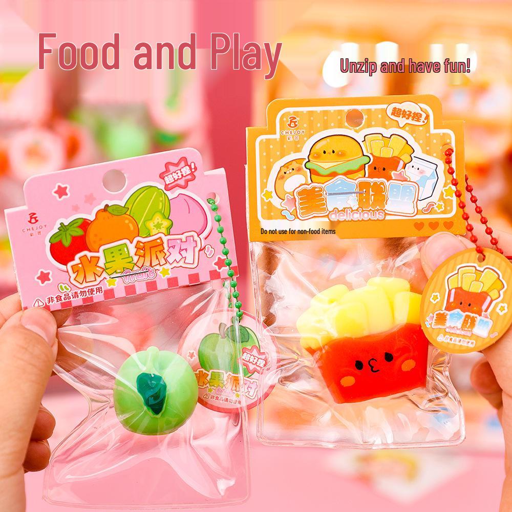 Cute Realistic Cartoon Food Squishy Toys: Slow Rebound Stress Relief Gifts for Children.