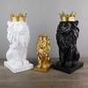 Garden Home Lion Statue Model Animal Figurine Ornaments Nordic Crown Lions Sculpture
